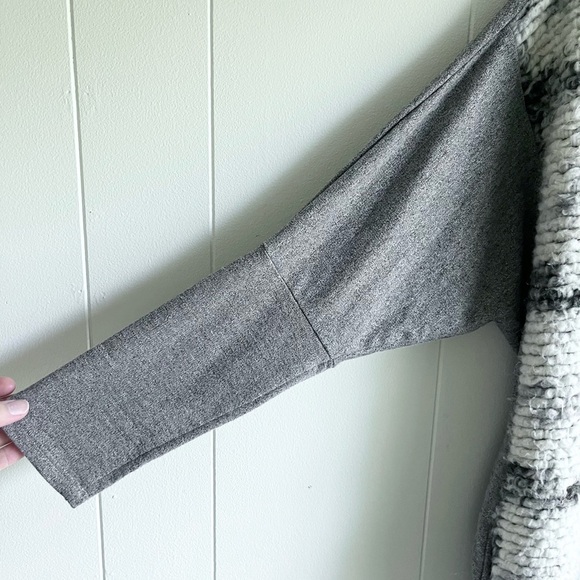 Anthropologie Dolan Nuage Open Mixed Knit Grey Beige Wool Mohair Cardigan Sz M - Picture 8 of 11